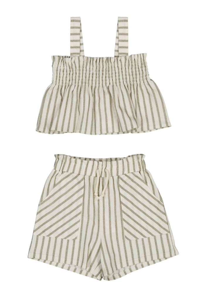 SET 2 piezas Blusa y bermuda 6033 y 6219 laurel