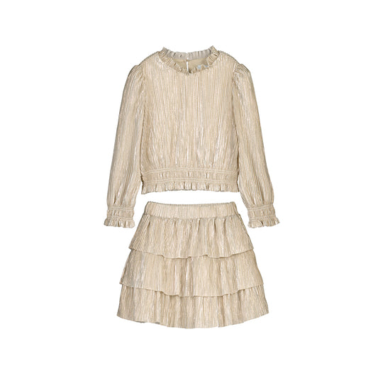 Conj. falda punto plisado 5541 avena