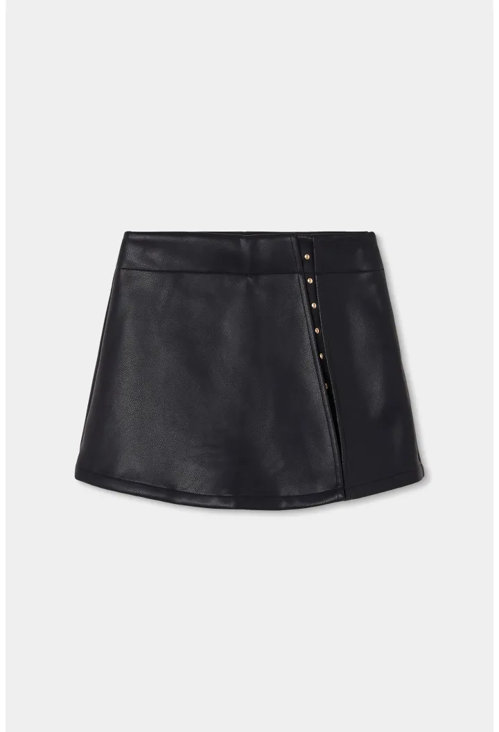Falda short polipiel negro 774064 BOBOLI