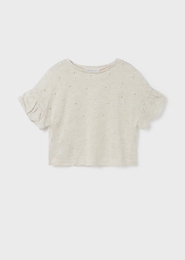 Playera manga corta con tachuelas 6045 lino