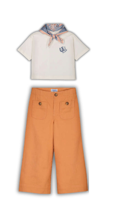 Conj. Camiseta 3009 hueso y pantalon 3587 melocotón