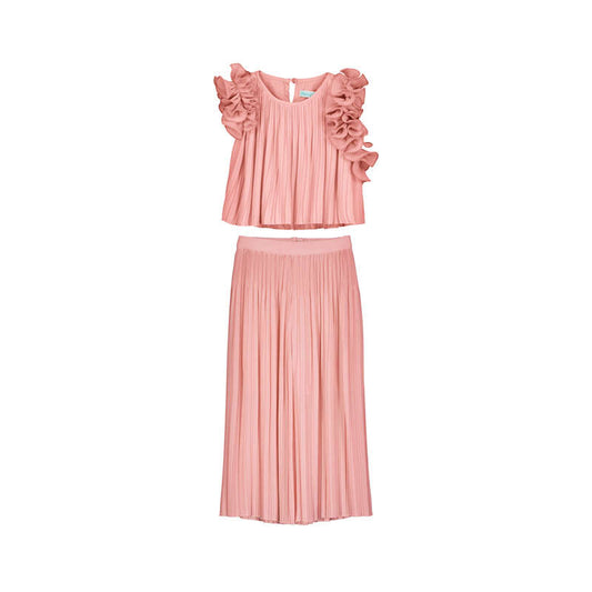 Conj. pantalon gasa plisado 5285 rosa