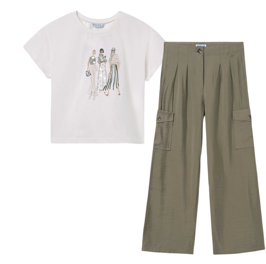 Set  Pantalon 6536 MUSGO + camiseta 6030 crudo
