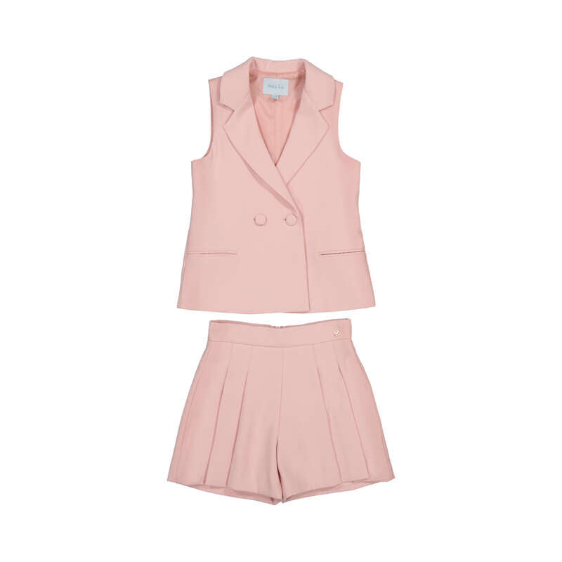 Conj chaleco y bermuda 5287 rosa