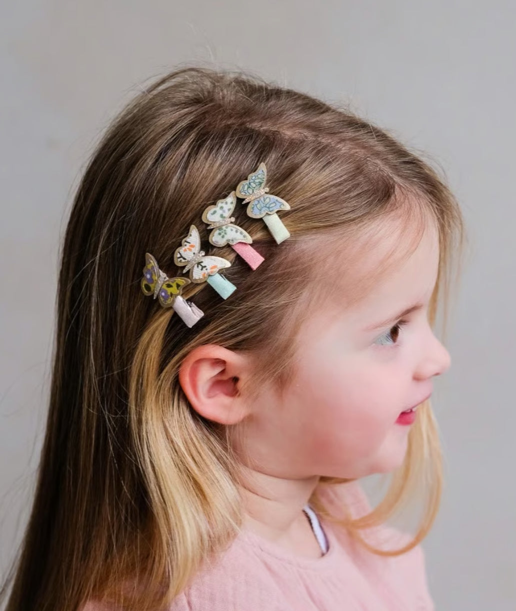 Mariposa floral mini clips