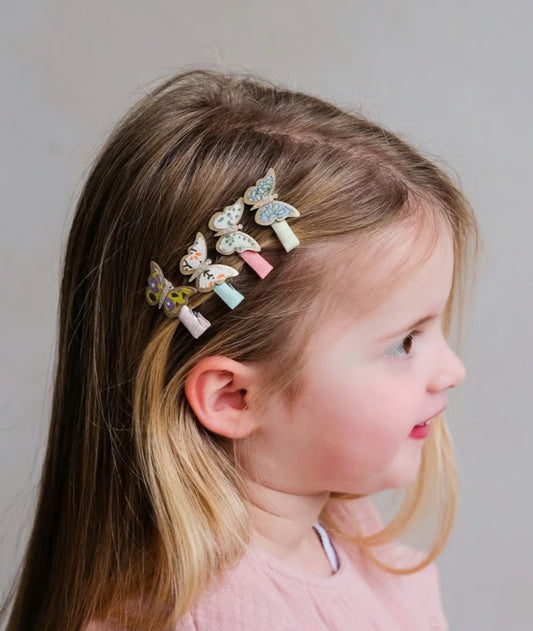 Mariposa floral mini clips