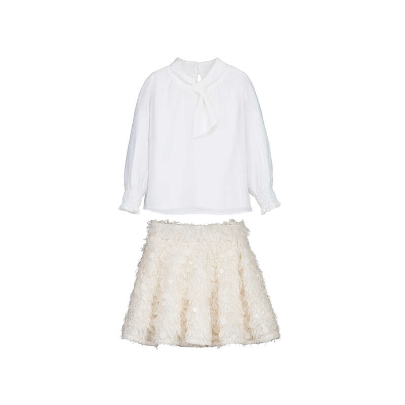 Conj falda plumas 5590