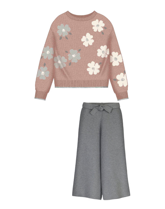 Jersey jacquart 4303 maquillaje y pantalon 4579 acero vig