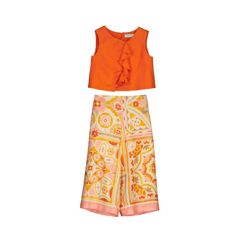 Conj. culotte estampado 5215 naranja