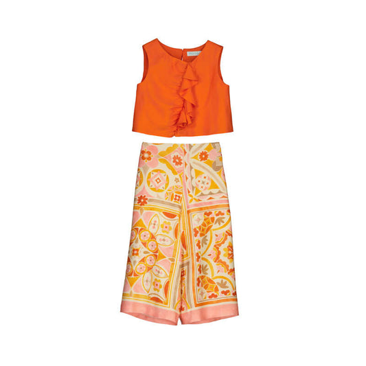 Conj. culotte estampado 5215 naranja
