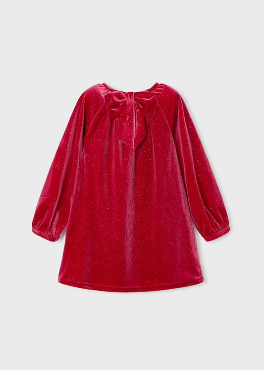 Vestido terciopelo brillo 4923 rojo