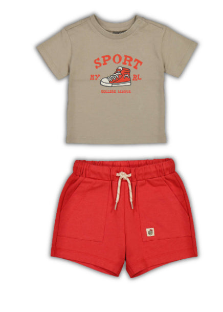 Conj.Camiseta 1007 topo y short 1218 tomate