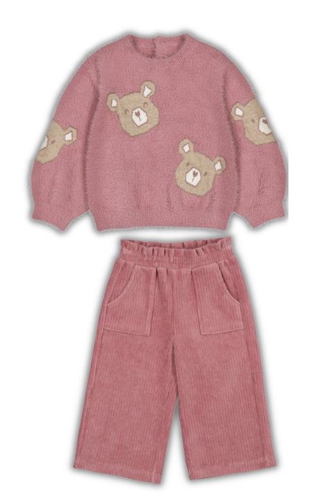 Sueter tejido  2356 orquídea y pantalon 2590 orquídea