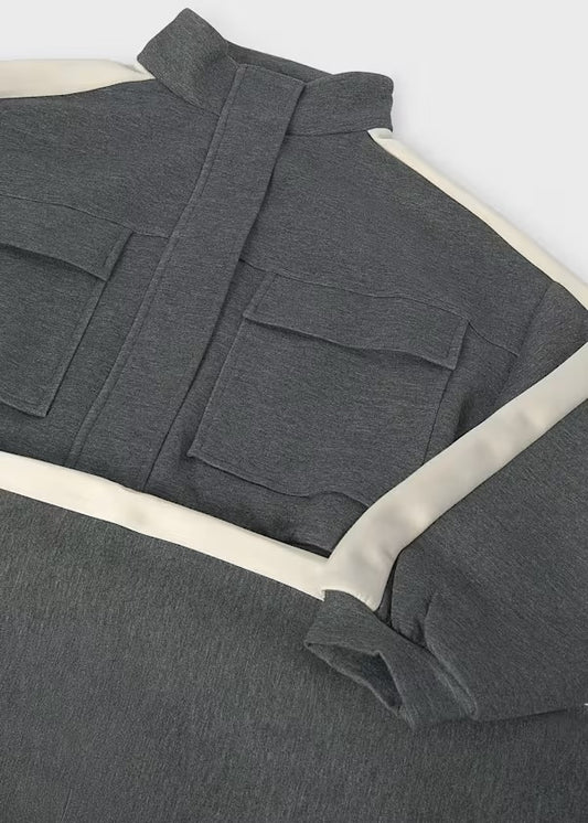 Chandal interlock bandas 7860 plomo vig