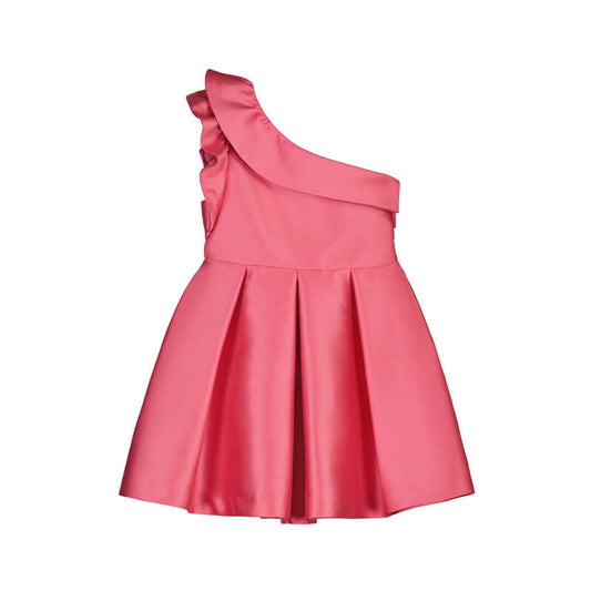 Vestido mikado asimetrico 5045 chicle