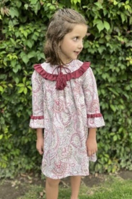 Vestido flores vino 11192
