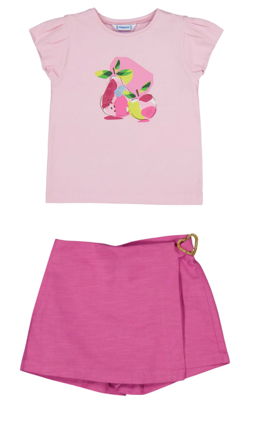Set Camiseta 3015 malva Falda short 3906