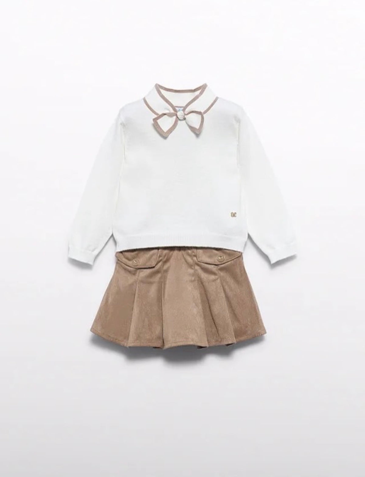 Conj falda antelina 5521 beige