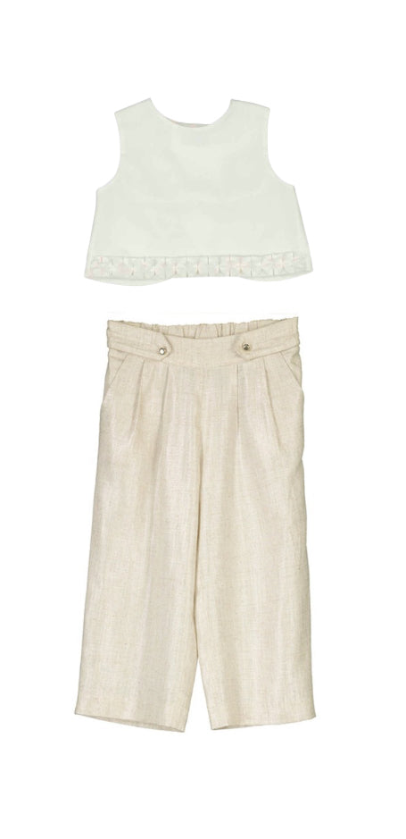 Set Top 3022 crudo y pantalon de lino 3551