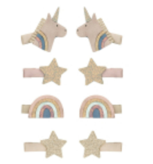 Celeste unicornio mini clips