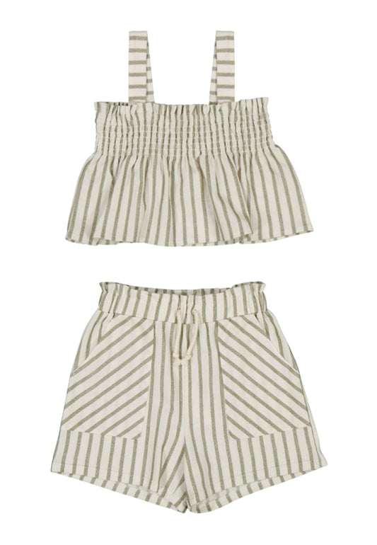 SET 2 piezas Blusa y bermuda  6033 y 6219  laurel