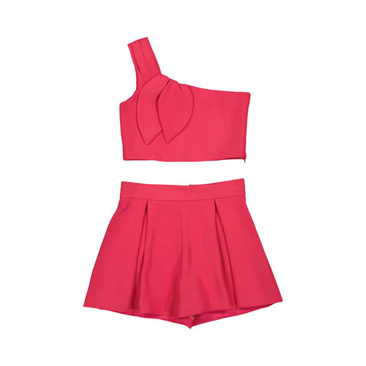 Conj. bermuda crepe 5210 fucsia
