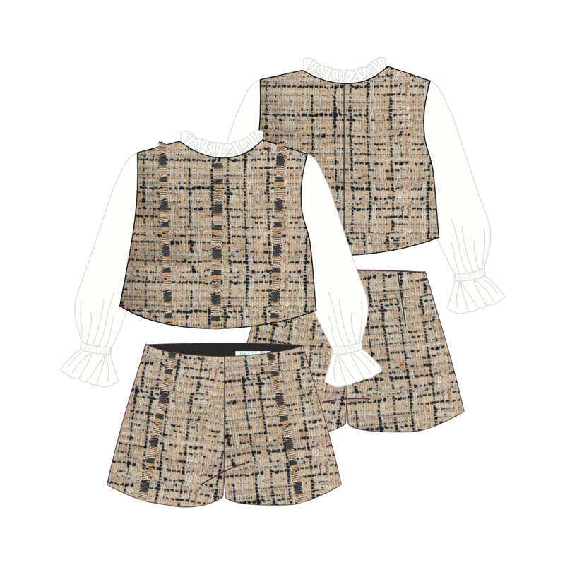 Conj tweed cuadros 5762 mazapan