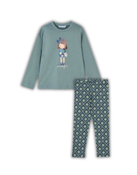 Blusa 4005 salvia y Leg 4716 petróleo