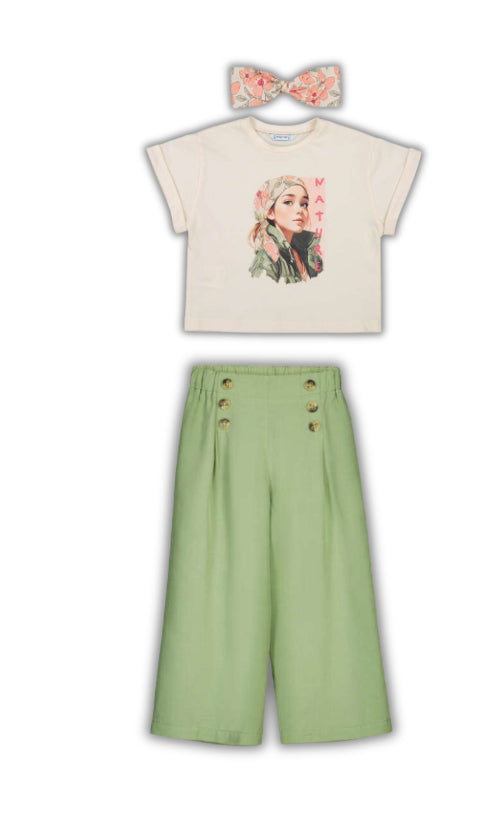 Conj Camiseta 3010 garbanzo más pantalón 3589 musgo
