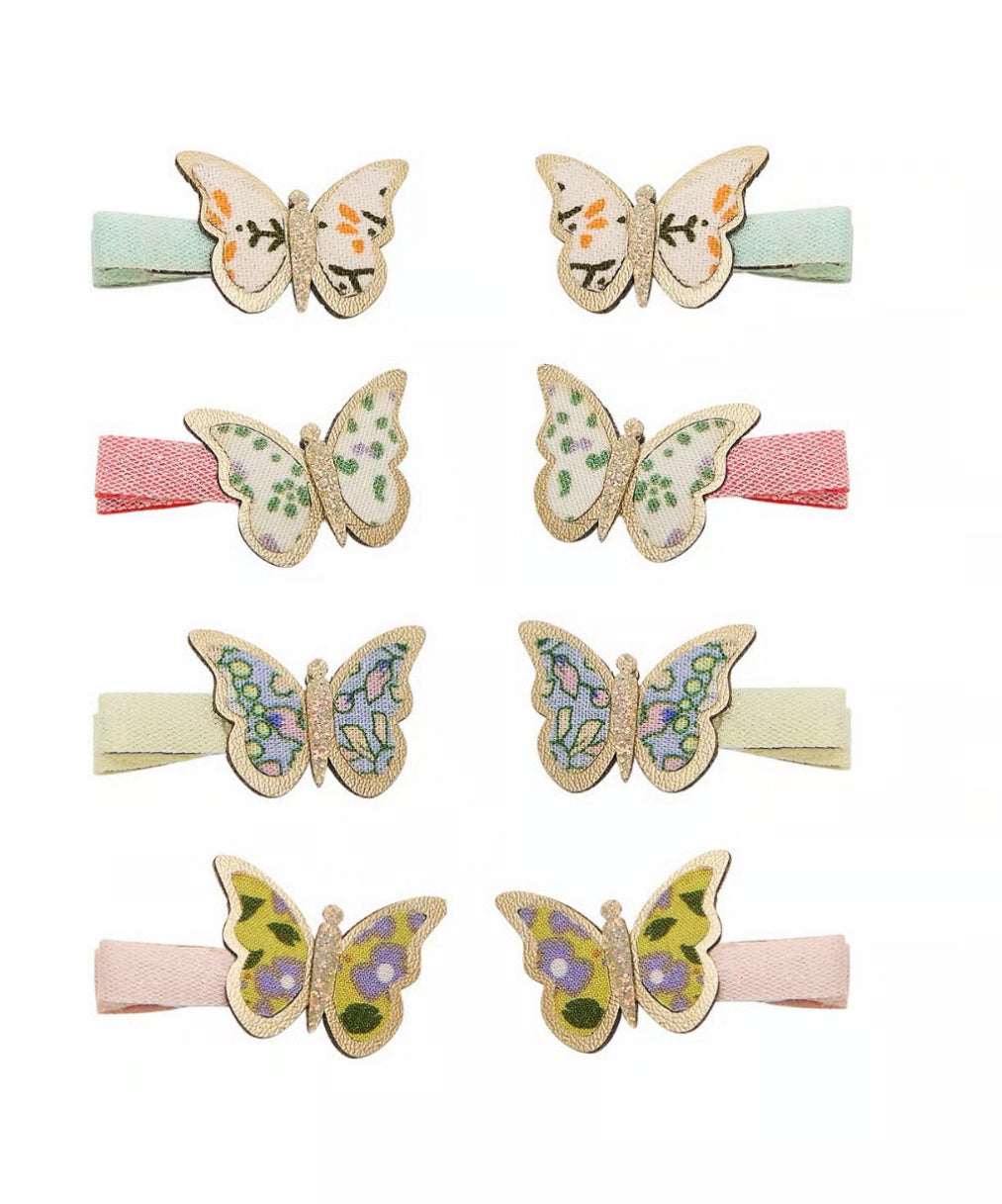 Mariposa floral mini clips
