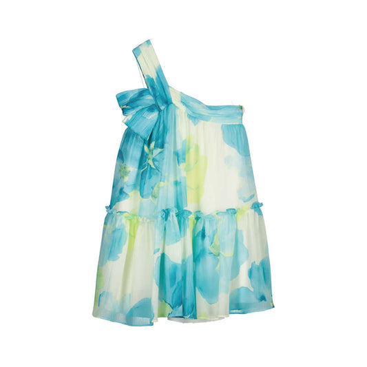 Vestido gasa estampada 5046 turquesa