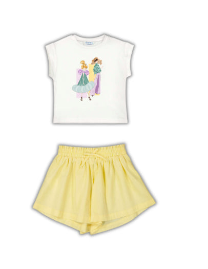 Conj Camiseta 3005 lago más short 3907 vainilla