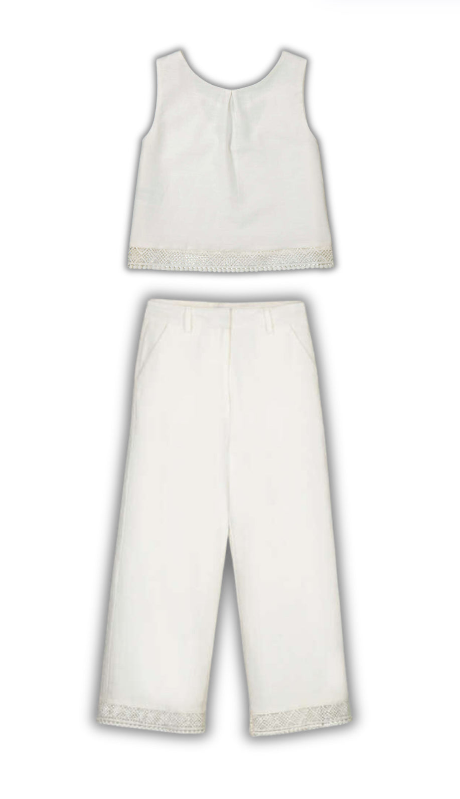 Conjunto.Blusa 6157 crudo y pantalón 6545 crudo