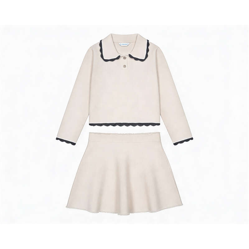 Conj. falda tricot 7944 mazapan
