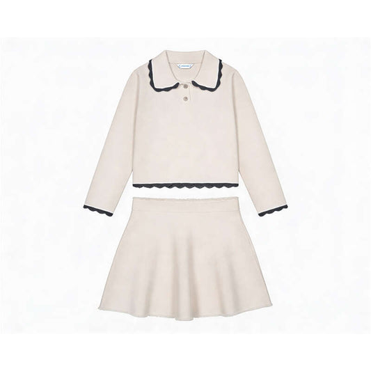 Conj. falda tricot 7944 mazapan