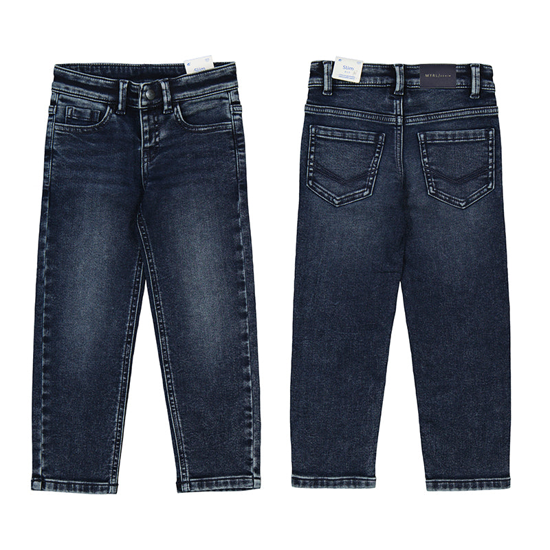 pantalon soft denim 5b 4571 blue back