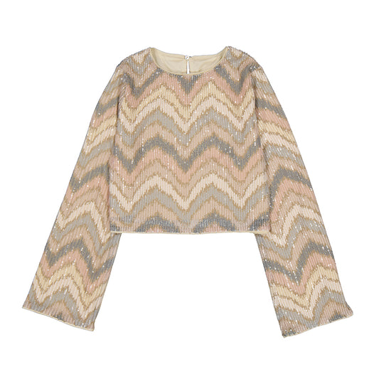 Top y falda lentejuelas 7031 7903 nude