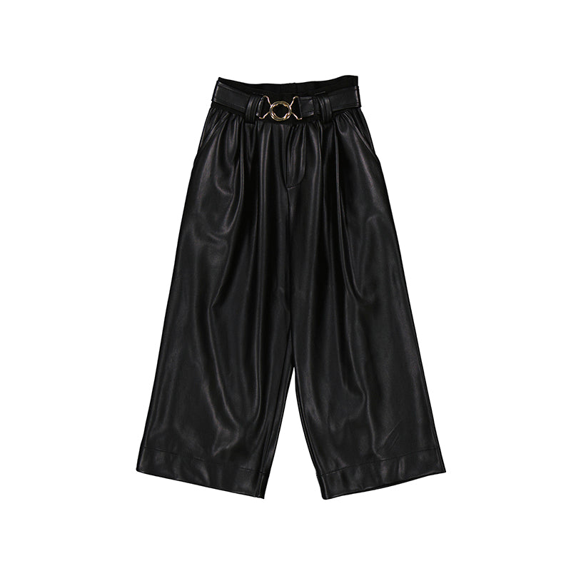 pantalon largo pu wide leg 4574 negro