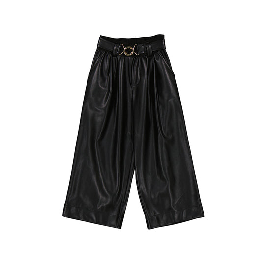 pantalon largo pu wide leg 4574 negro