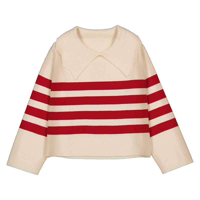 Jersey rayas cuello 4301 almendra