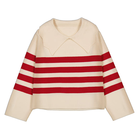 Jersey rayas cuello 4301 almendra