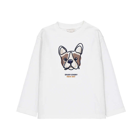 Camiseta m/l bordado 4022 nata