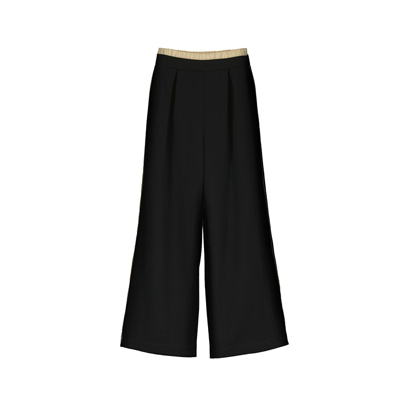 Pantalon largo doble cintura 7581 negro