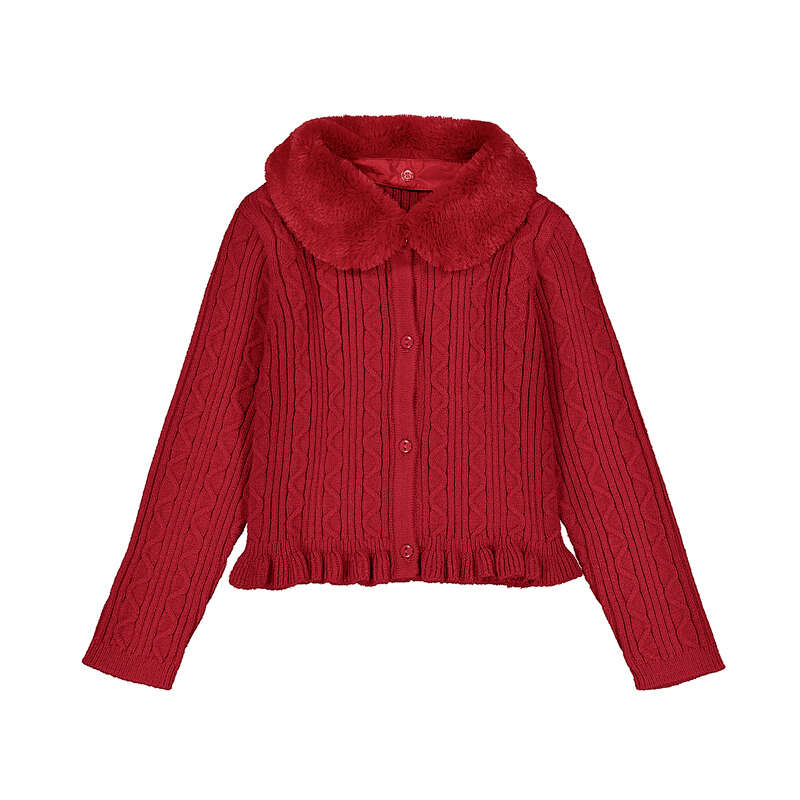Rebeca tricot cuello pelo 4324 rojo