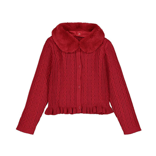 Rebeca tricot cuello pelo 4324 rojo