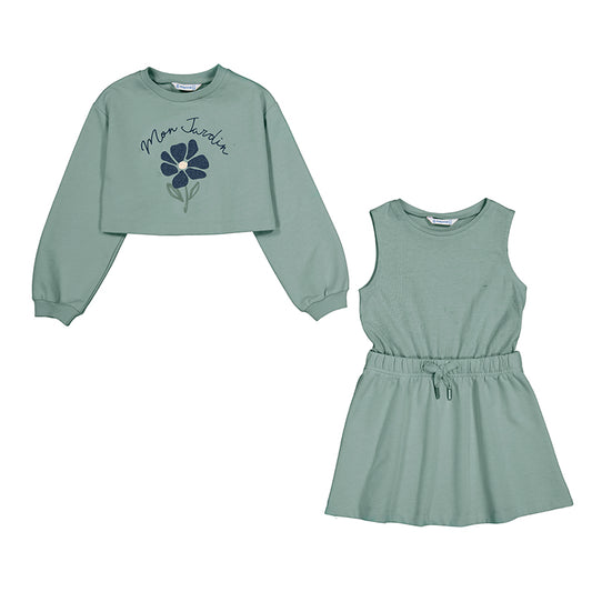 Vestido felpa 2 piezas 4927 salvia