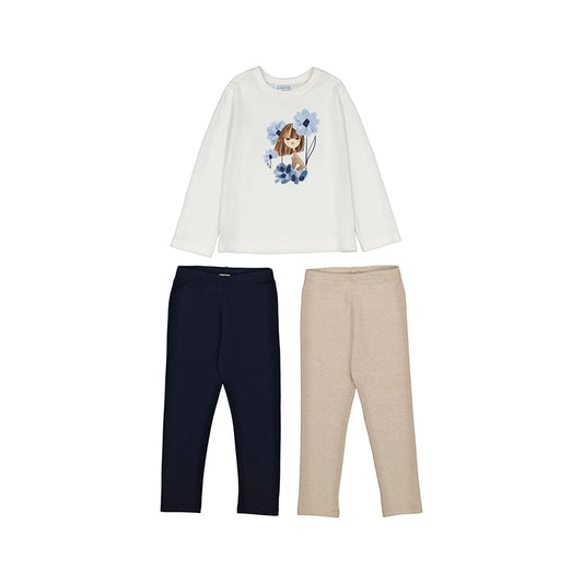 Conj. leggings 2 pantalones 4724 marino