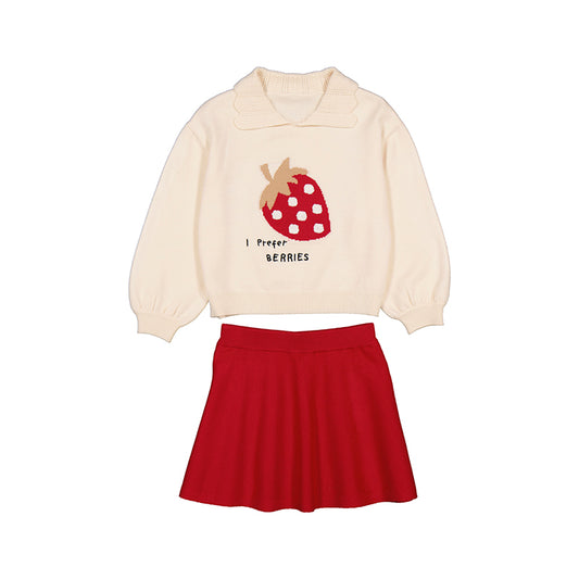 Conj. falda jacquard 4932 rojo