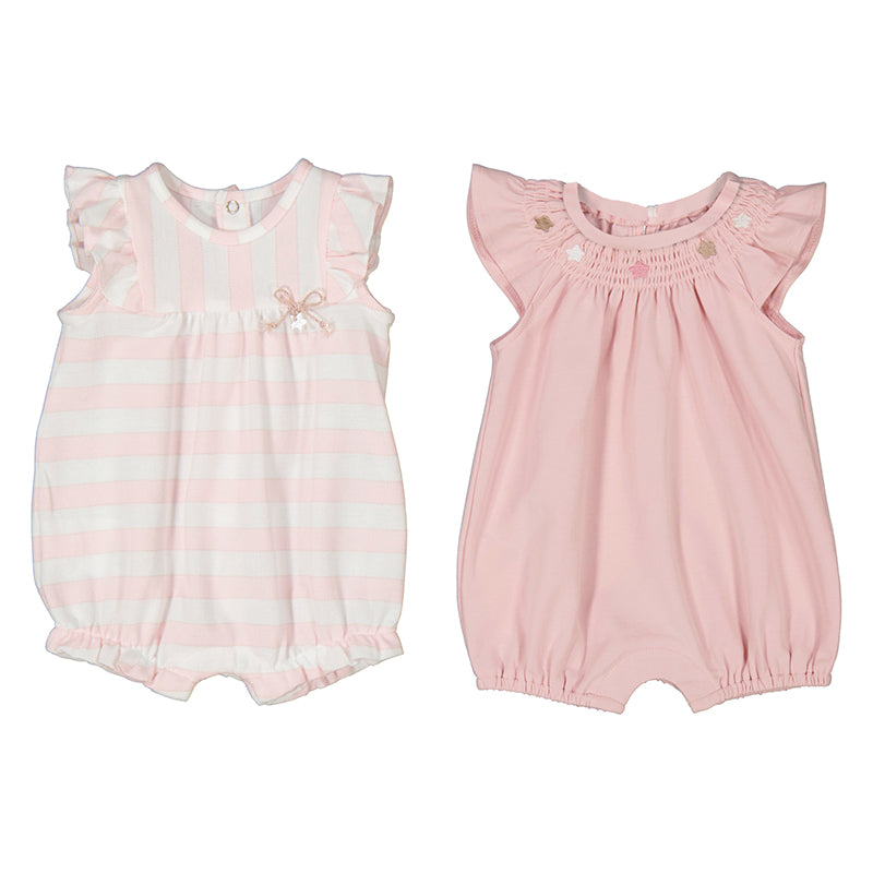 Set  mamelucos cortos 1749 rosa baby