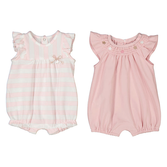 Set  mamelucos cortos 1749 rosa baby